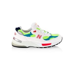 New Balance Unisex 992 White Leather/Mesh Lace-Up Sneakers Size 6.5
